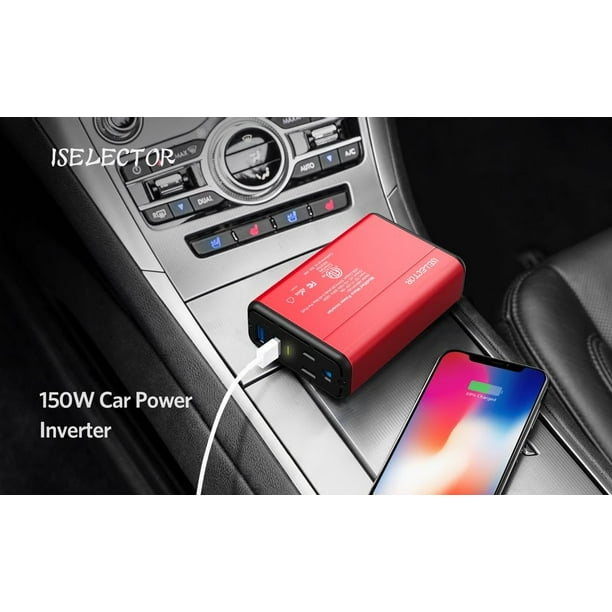 150W Car Power Inverter 12V DC to 110V AC Converter with 4.2A Dual USB Car Charger Adapter Modified Sine Wave Converter with AC Outlet for Car Black 150W Car Power Inverter 12V DC to 110V AC Converter with 4.2A Dual USB Car Charger Adapter Modified Sine Wave Converter with AC Outlet for Car Black